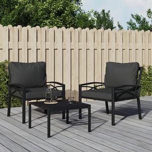 VidaXL Tuinstoelen met grijze kussens 2 st 68x76x79 cm staal