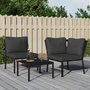 VidaXL Tuinstoel met grijze kussens 76x76x79 cm staal