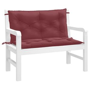 VidaXL Tuinbankkussens 2 st 100x50x7 cm stof gemêleerd wijnrood