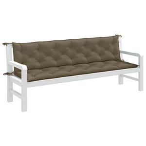 VidaXL Tuinbankkussens 2 st 200x50x7 cm stof gemêleerd taupe