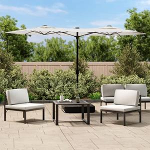 VidaXL Parasol dubbel 316x240 cm zandwit