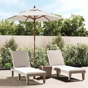 VidaXL Parasol met houten paal 196x231 cm zandkleurig