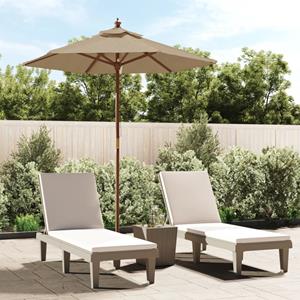 VidaXL Parasol met houten paal 196x231 cm taupe