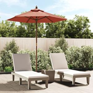 VidaXL Parasol met houten paal 196x231 cm terracottakleurig
