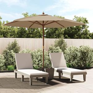 VidaXL Parasol met houten paal 299x240 cm taupe