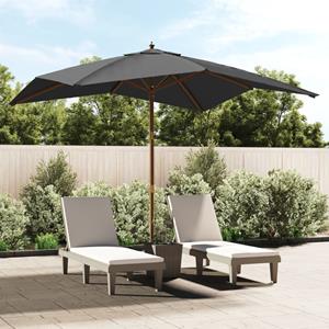VidaXL Parasol met houten paal 300x300x273 cm antracietkleurig