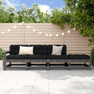 VidaXL 4-delige Loungeset massief grenenhout grijs
