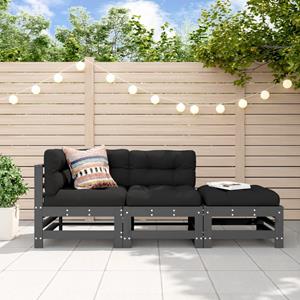 VidaXL 3-delige Loungeset massief grenenhout grijs