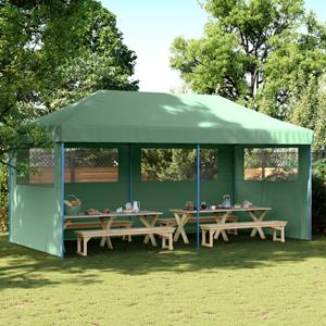 VidaXL Partytent inklapbaar pop-up met 3 zijwanden groen