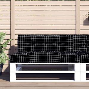 Vidaxl Kissen Für Palettensofa Schwarz Karomuster 120x40x12 Cm stoff