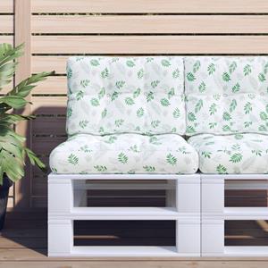Vidaxl Kissen Für Palettensofa 2 Stk. Blatt-motiv Stoff