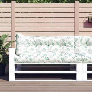 VidaXL Palletkussens 3 st bladpatroon stof 