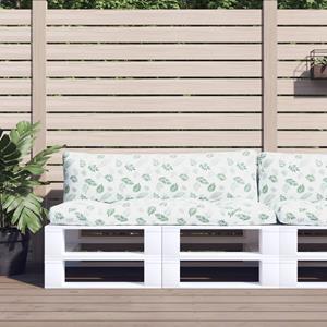 VidaXL Palletkussens 2 st bladpatroon oxford stof