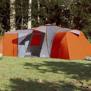 VidaXL Koepeltent 12-persoons waterdicht grijs en oranje