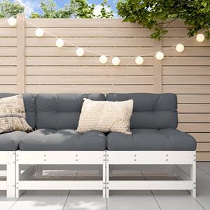 VidaXL Tuinmiddenbanken 2 st massief grenenhout wit 8720845806699