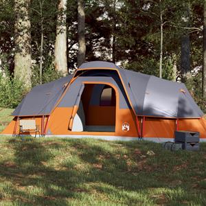 VidaXL Koepeltent 11-persoons waterdicht grijs en oranje