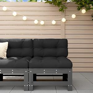 VidaXL Tuinmiddenbank massief grenenhout grijs 8720845807054