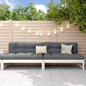 VidaXL Tuinmiddenbanken 2 st 120x80 cm massief grenenhout wit