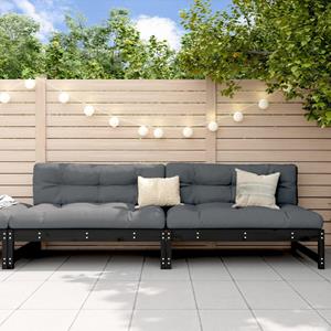 VidaXL Tuinmiddenbanken 2 st 120x80 cm massief grenenhout zwart