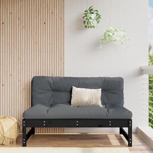 VidaXL Middenbank 120x80 cm massief grenenhout zwart