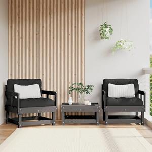 VidaXL Tuinstoelen 2 st massief grenenhout grijs
