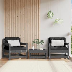 VidaXL Tuinstoelen 2 st massief grenenhout grijs