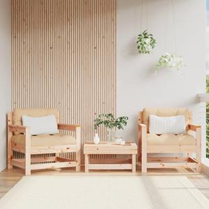 VidaXL Tuinstoelen 2 st met kussens massief grenenhout