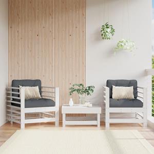 VidaXL Tuinstoelen 2 st massief grenenhout wit