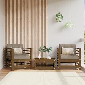VidaXL Tuinstoelen 2 st massief grenenhout honingbruin