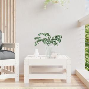 VidaXL Tuinvoetenbank massief grenenhout wit