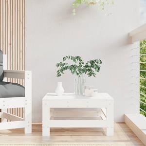 VidaXL Tuinvoetenbank massief grenenhout wit