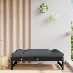 VidaXL Tuinvoetenbank 120x80 cm massief grenenhout zwart