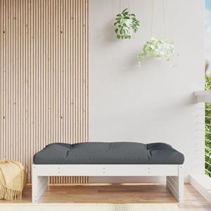 VidaXL Tuinvoetenbank 120x80 cm massief grenenhout wit