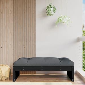 VidaXL Tuinvoetenbank 120x80 cm massief grenenhout zwart