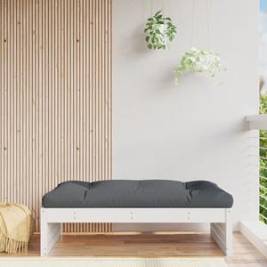 VidaXL Tuinvoetenbank 120x80 cm massief grenenhout wit