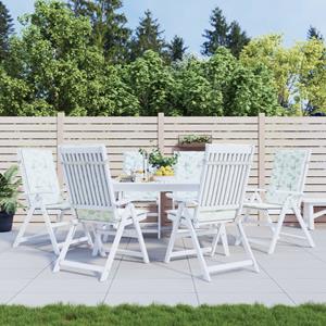 VidaXL Stoelkussens 6 st hoge rug bladpatroon stof
