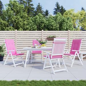 VidaXL Stoelkussens 4 st hoge rug stof roze