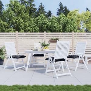 VidaXL Stoelkussens 4 st ruitpatroon 40x40x7 cm stof zwart