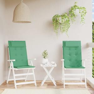 VidaXL Stoelkussens 2 st hoge rug oxford stof groen