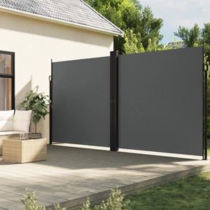 VidaXL Windscherm uittrekbaar 220x600 cm antracietkleurig