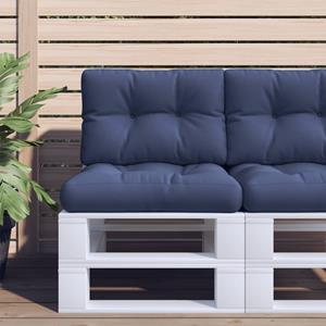 VidaXL Palletkussen 50x40x12 cm stof marineblauw