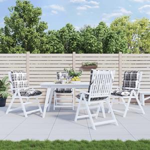 VidaXL Stoelkussens 4 st lage rug ruitpatroon oxford stof grijs