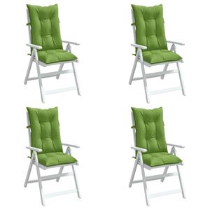 VidaXL Stoelkussens 4 st hoge rug 120x50x7 cm stof gemêleerd groen