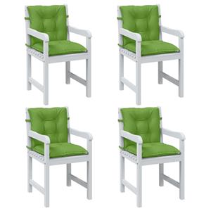 VidaXL Stoelkussens 4 st lage rug 100x50x7 cm stof gemêleerd groen