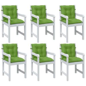 VidaXL Stoelkussens 6 st lage rug 100x50x7 cm stof gemêleerd groen