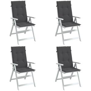 VidaXL Stoelkussens 4 st hoge rug 120x50x4 cm stof gemêleerd antraciet