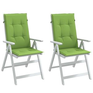VidaXL Stoelkussens 2 st hoge rug 120x50x4 cm stof gemêleerd groen