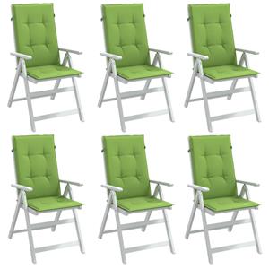 VidaXL Stoelkussens 6 st hoge rug 120x50x4 cm stof gemêleerd groen