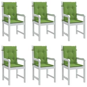 VidaXL Stoelkussens 6 st lage rug 100x50x4 cm stof gemêleerd groen