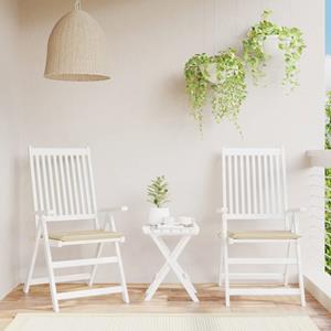 VidaXL Tuinstoelkussens 2 st 50x50x3 cm oxford stof beige